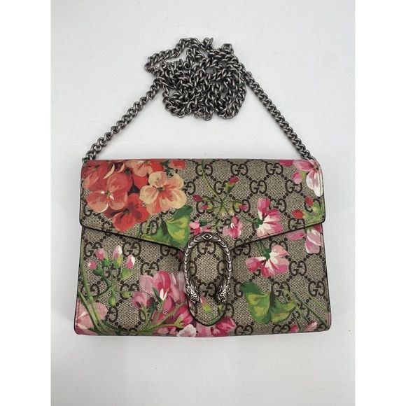 Gucci Handbags - Gucci Dionysus Supreme GG Monogram Blooms Floral Wallet on Chain